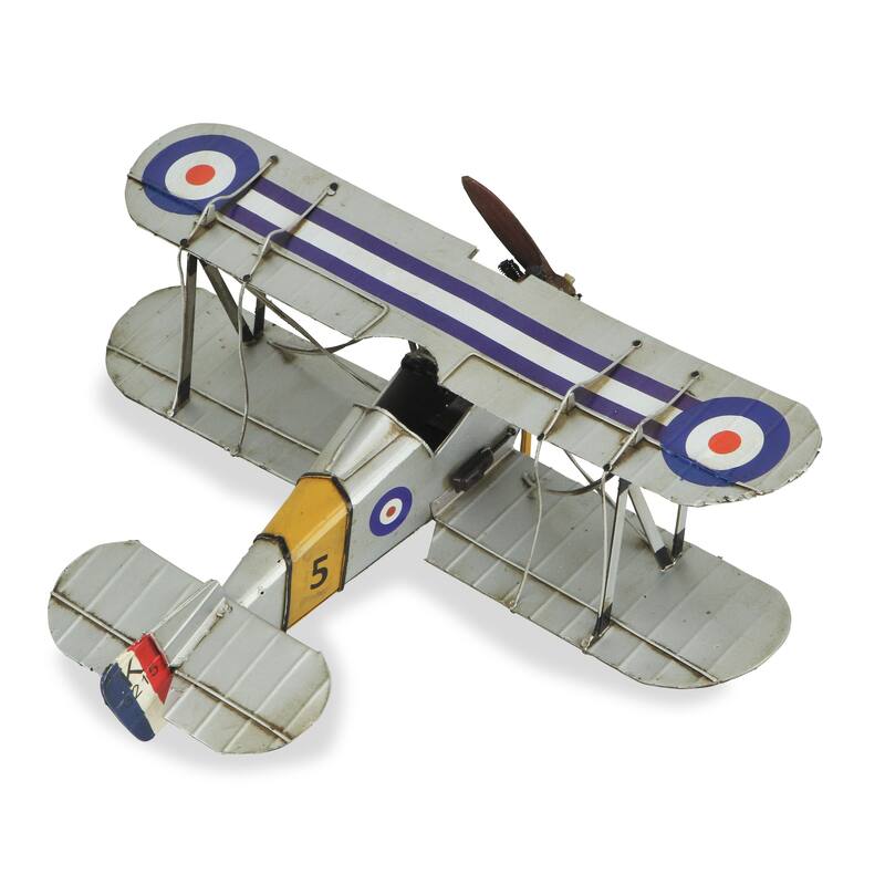 Multicolor Metal British Bi-Plane Model