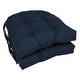 preview thumbnail 42 of 59, 16-inch U-Shaped Indoor Twill Chair Cushions (Set of 2, 4, or 6) - 16" x 16" Set of 2 - Navy