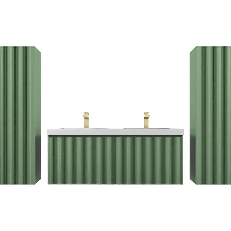 Blossom Positano 48" Floating Double Sink Vanity with Side Cabinets