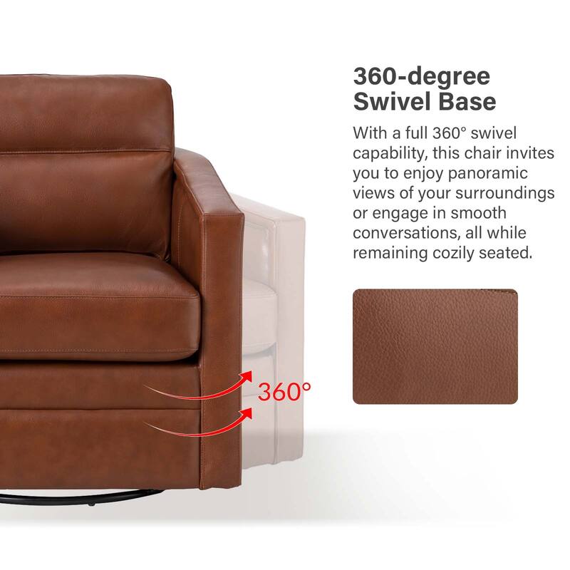 Jorge 28.74" Wide Genuine Leather Swivel Chair Set of 2