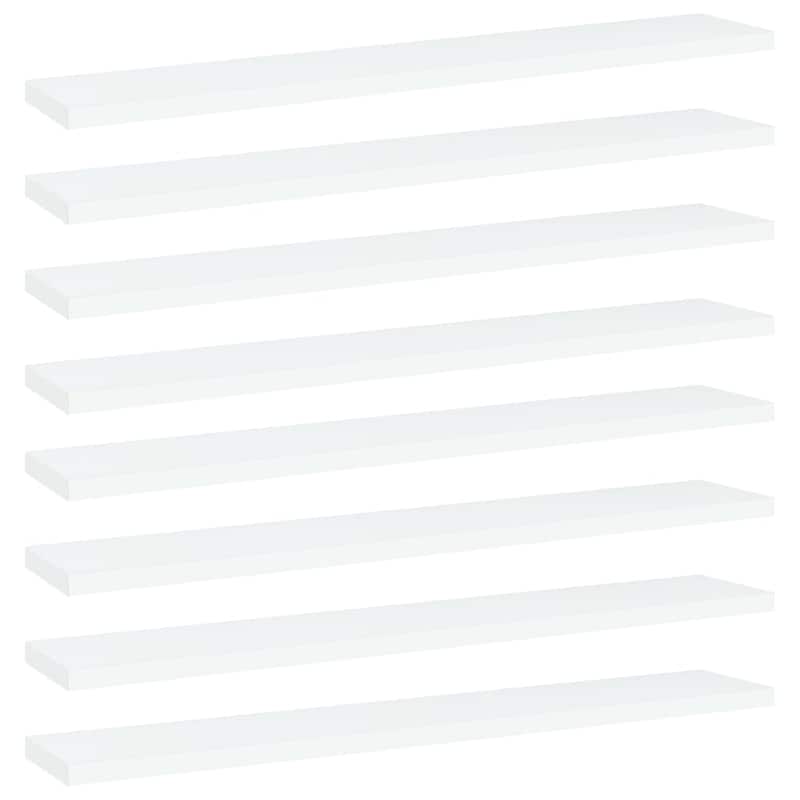 vidaXL Bookshelf Boards 8 pcs White 23.6"x3.9"x0.6" Chipboard
