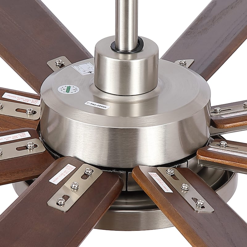 Gabriel 72 in. Indoor Black PlyWood Smart Ceiling Fan with Integrated LED, Works with Alexa/Google