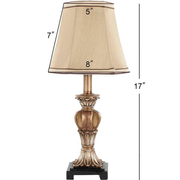 SAFAVIEH Lighting 17-inch August Gold Silky Table Lamp (Set of 2)