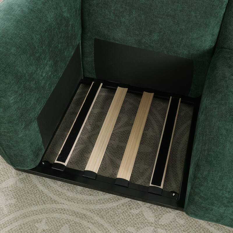 93" L-Shaped Modular Chenille Sectional Sofa with Movable Ottoman