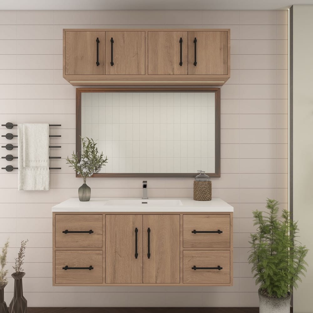 Victoria 48'' Wall-Mounted Vanity Set with Motion Sensor LED light Top Cabinet