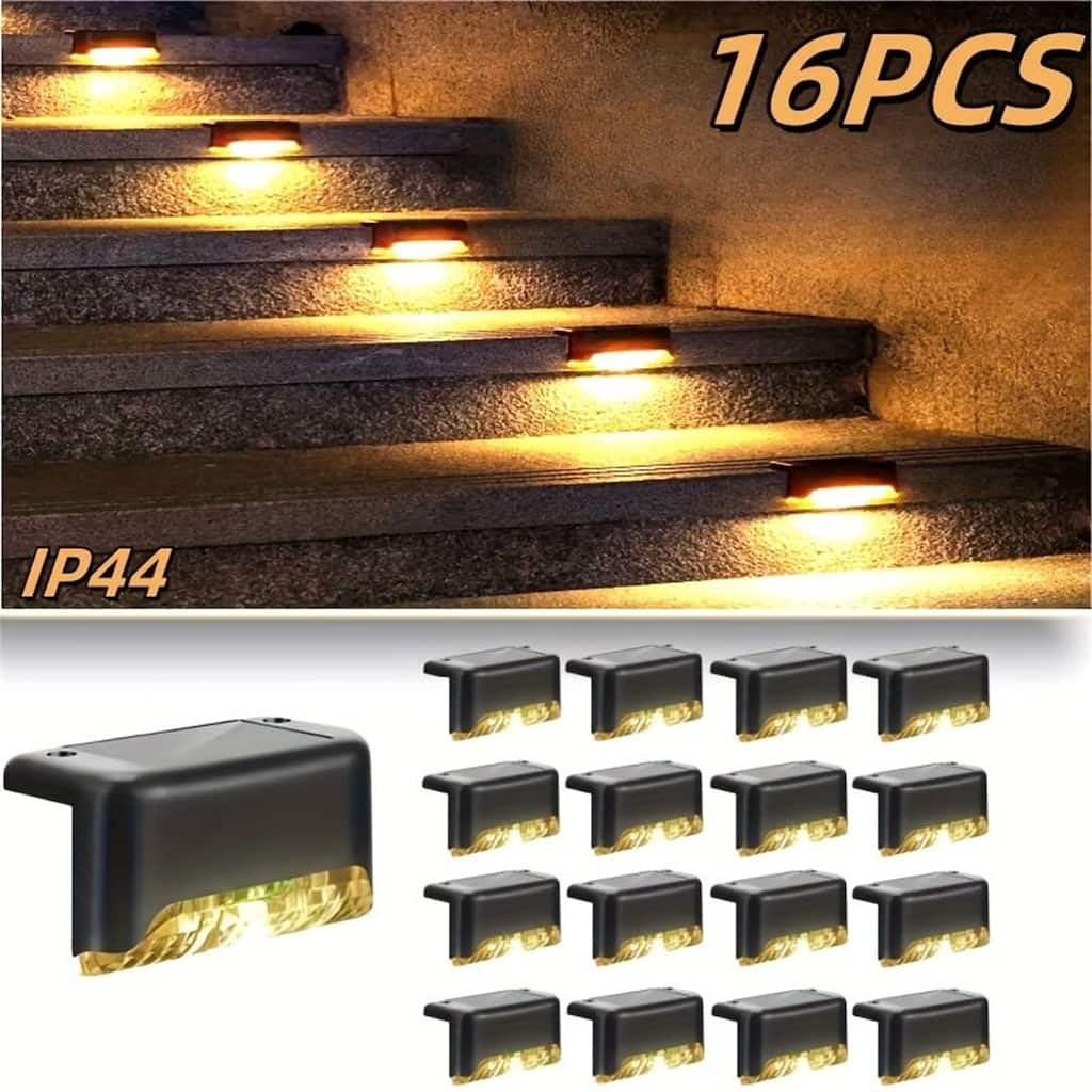 Warm light-16PCS Led Solar Deck Light