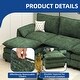 preview thumbnail 5 of 28, Moasis 142 Inch Modular Velvet Sectional Sofa with Movable Ottoman and Pillow Armrest for Living Room