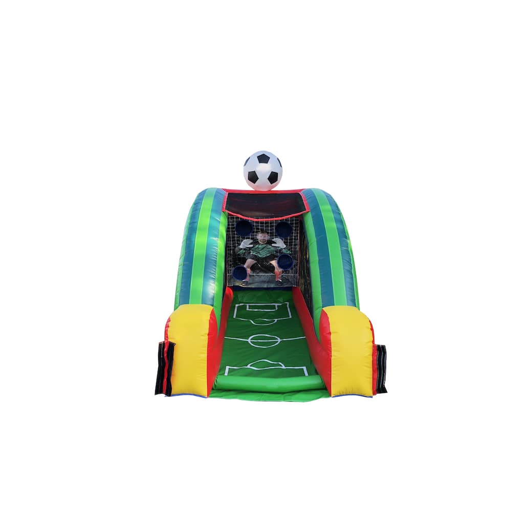 JumpOrange Soccer Target Game Inflatable for Kids and Adults (with Blower and Foam Ball) - 14'L x 9'W x 12'H
