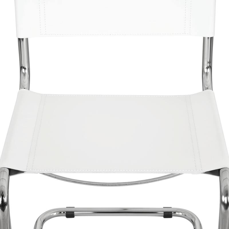 Breuer Chair Company Mart Stam Cantilever Side Chair w/ Chrome Frame (Various Bonded Leather Colors)