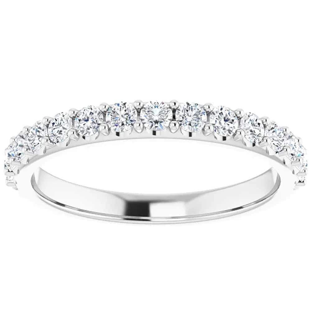 Bliss Diamond 1/2Ct Lab Grown Diamond Stackable Anniversary Wedding Ring White Gold