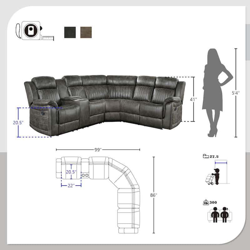 Lonan Reclining Sectional Sofa