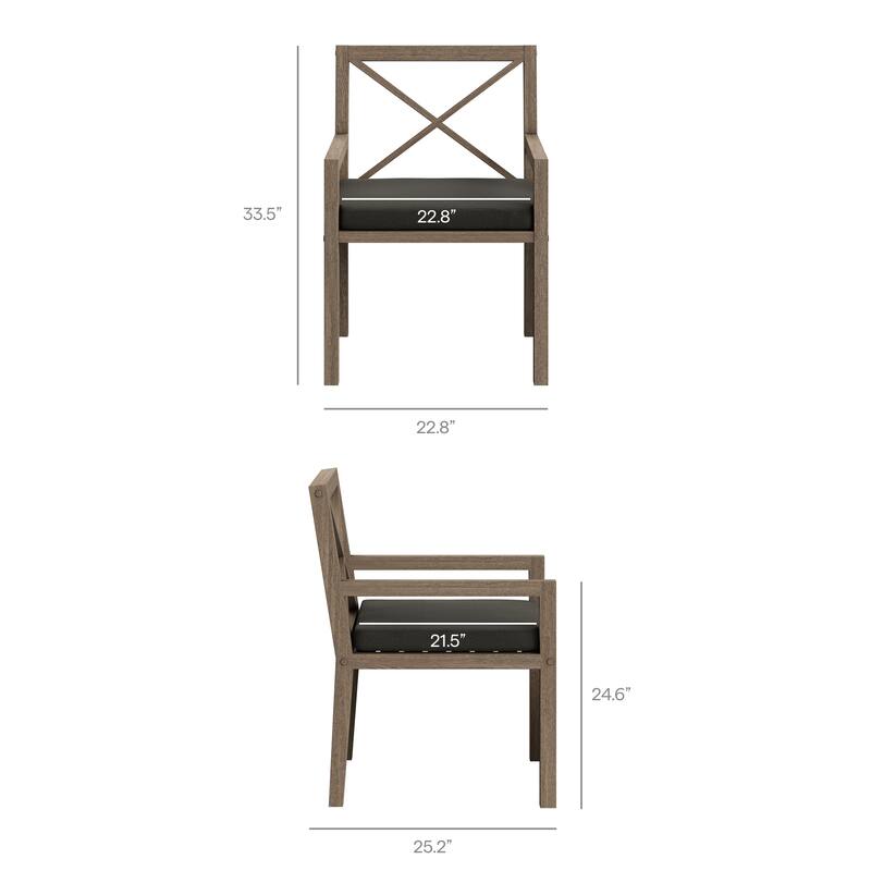 Northlake Outdoor Patio Teak Dining Armchair