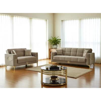 Barcelona 2 Pieces Living Room Sets 1 Sofa 1 Loveseat