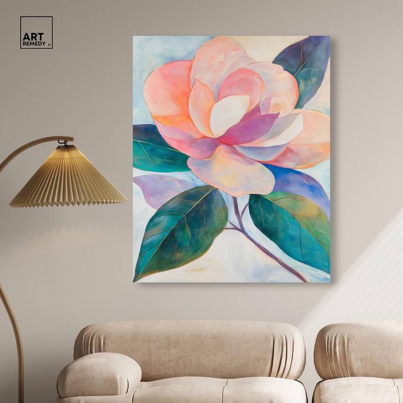 Pink Magnolia II Canvas by Art Remedy, Gallery Wrapped