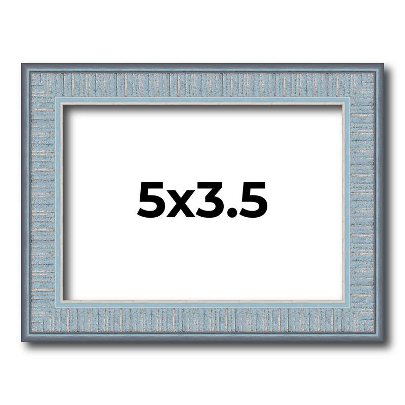 5x3.5 Frame Rustic Sky Blue Solid Wood Picture Frame | 0.75 Inch