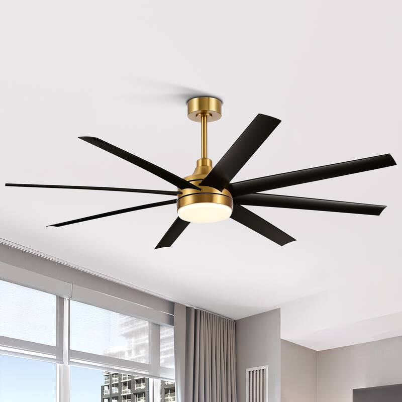 65"/72"/84" Modern LED Ceiling Fan with Light and Remote(8-Blade)