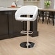 preview thumbnail 14 of 178, Vinyl Adjustable Height Barstool with Rounded Mid-Back White Vinyl