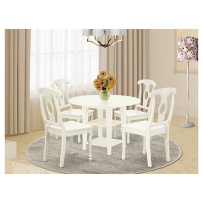 Victorian Dining Set 5Pc Round Table & 4 Chairs 20-42 Inch Extendable