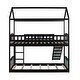 preview thumbnail 7 of 23, Modern Roof Design Twin over Twin Solid Pine Wood Bunk Bed with Full Length Guardrail, Side Ladder and Slide