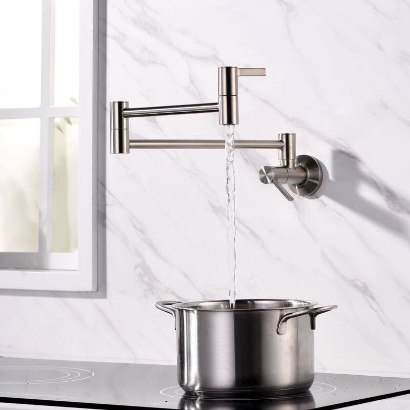 Luxier Contemporary KTS17 2-Handle Wall-Mounted Pot Filler