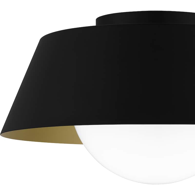 Damascus 1-Light Matte Black Flush Mount Light