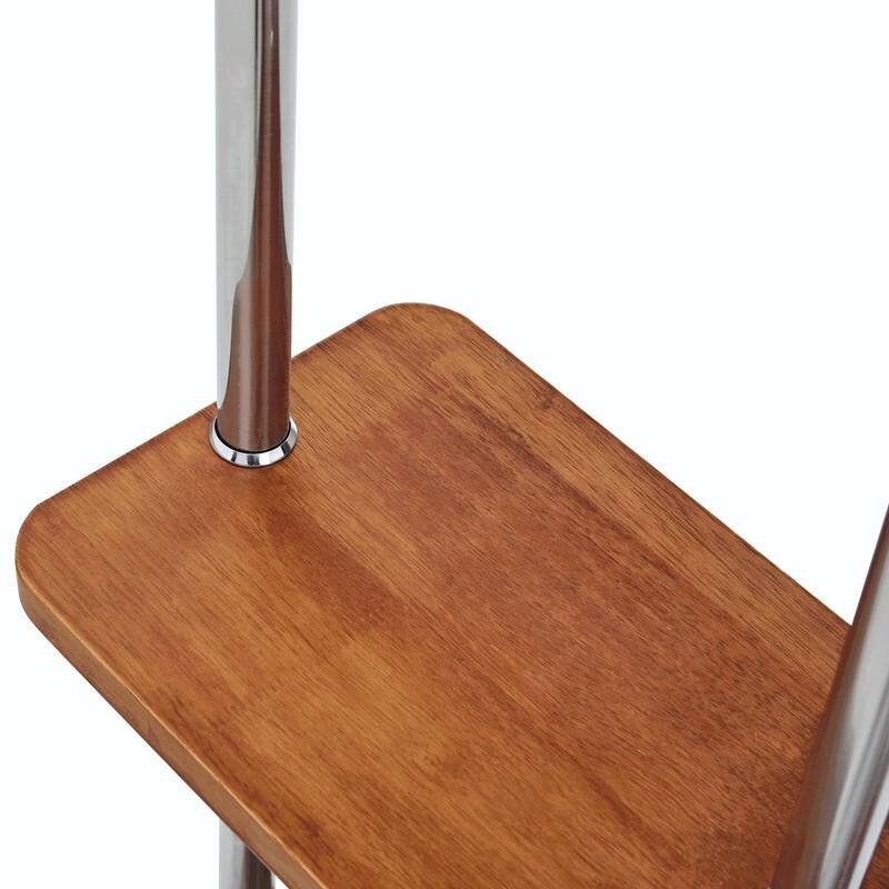 70" Tall Industrial Coat Rack for Entryway, Solid Wood & Stainless Steel, Double Layer Hanging Rack