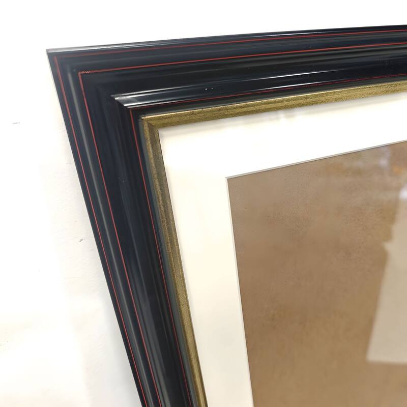 Set of 2 Tropical Palm Leaf Framed Wall Art - Replaceable Canvas Prints with Solid Wood Picture Frames, Modern Botanical