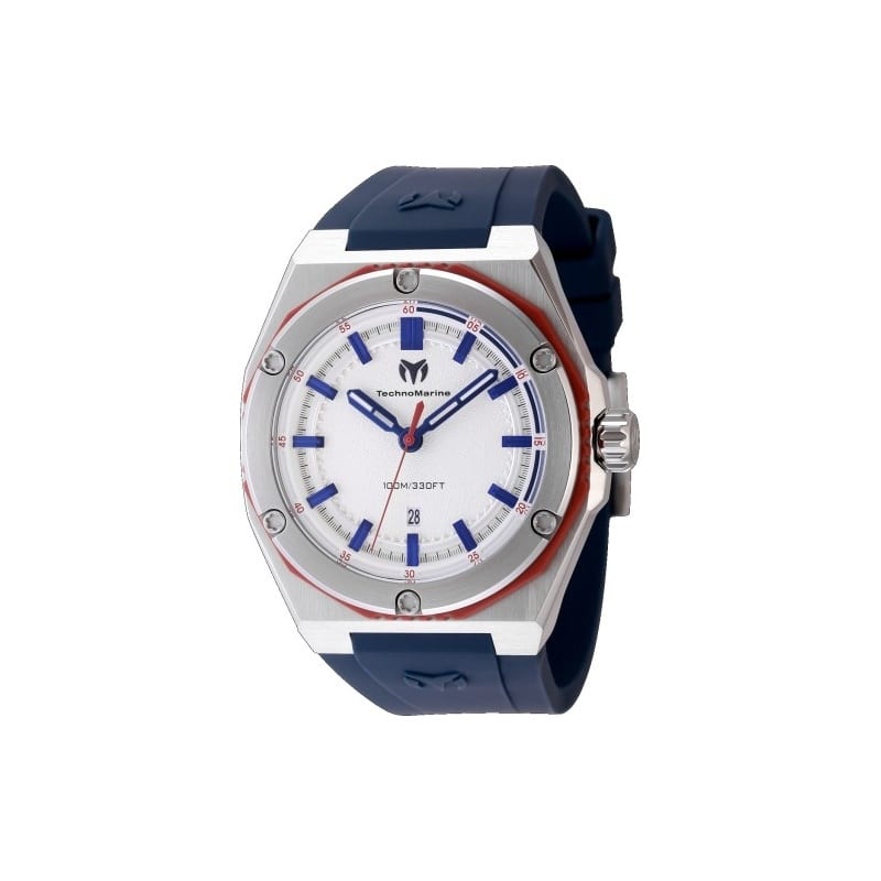 Technomarine Men's TM-416091 CORAL Quartz 3 Hand Silver Dial Watch