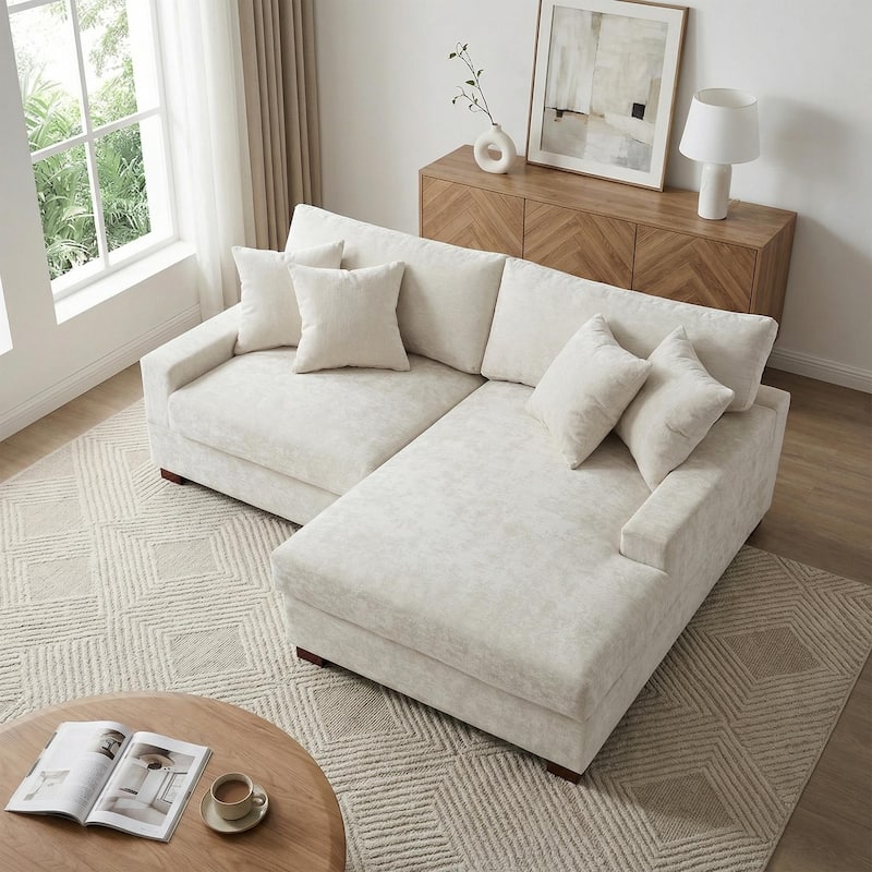 Oversized Modern Chenille Modular Sectional Sofa with Chaise