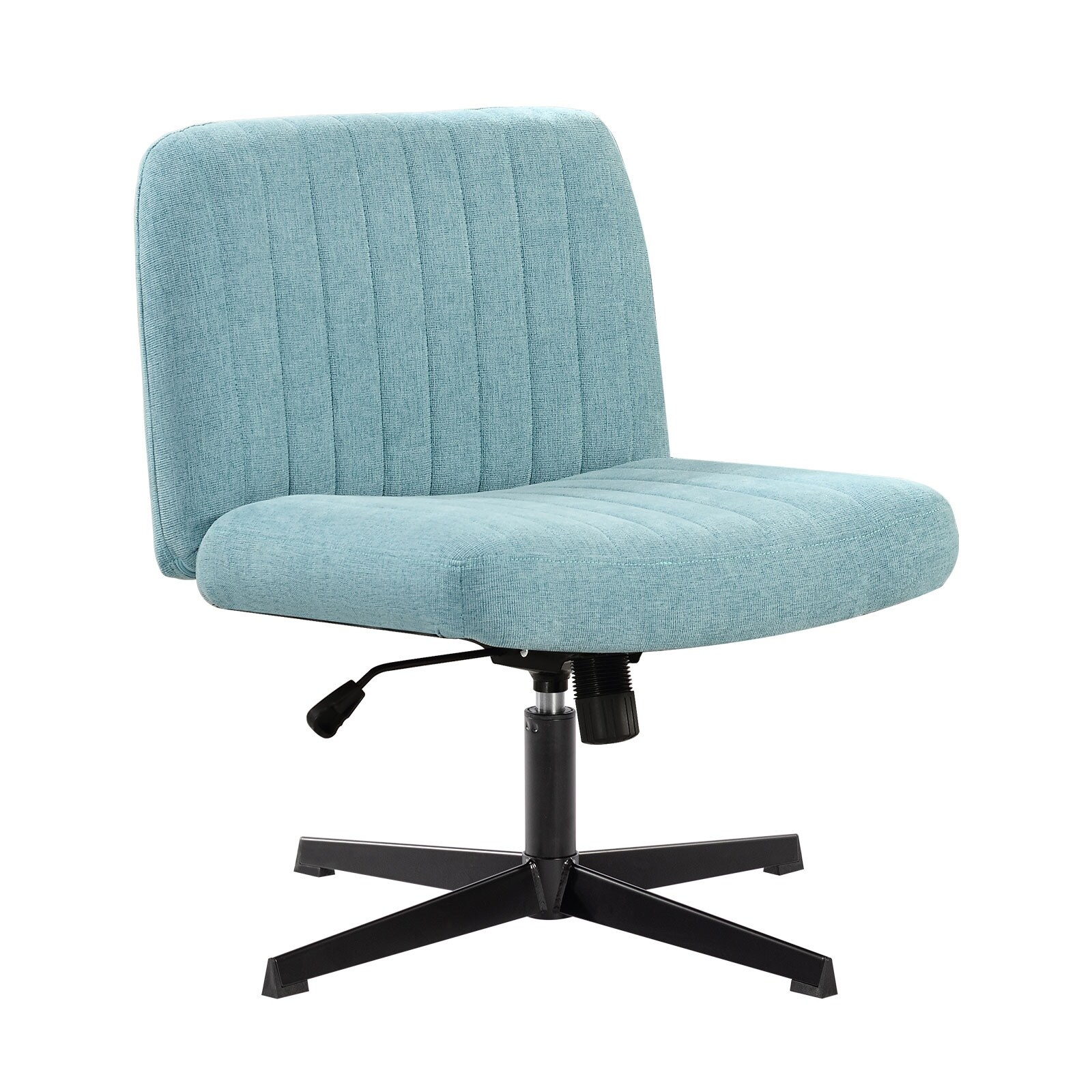 Office Chair Armless Desk Chair No Wheels Sherpa Padded Wide Seat Home Office Chairs Rocking Mid Back Cute Computer Chair