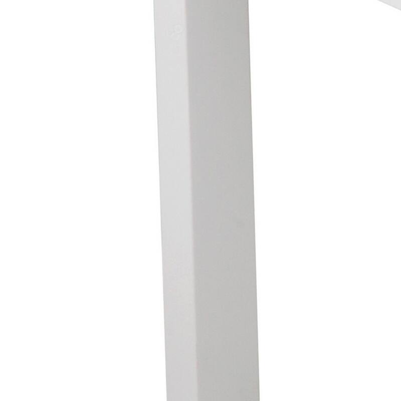 Josh 18 Inch Side End Table, Jet Black Polyresin Planks, Aluminum Frame