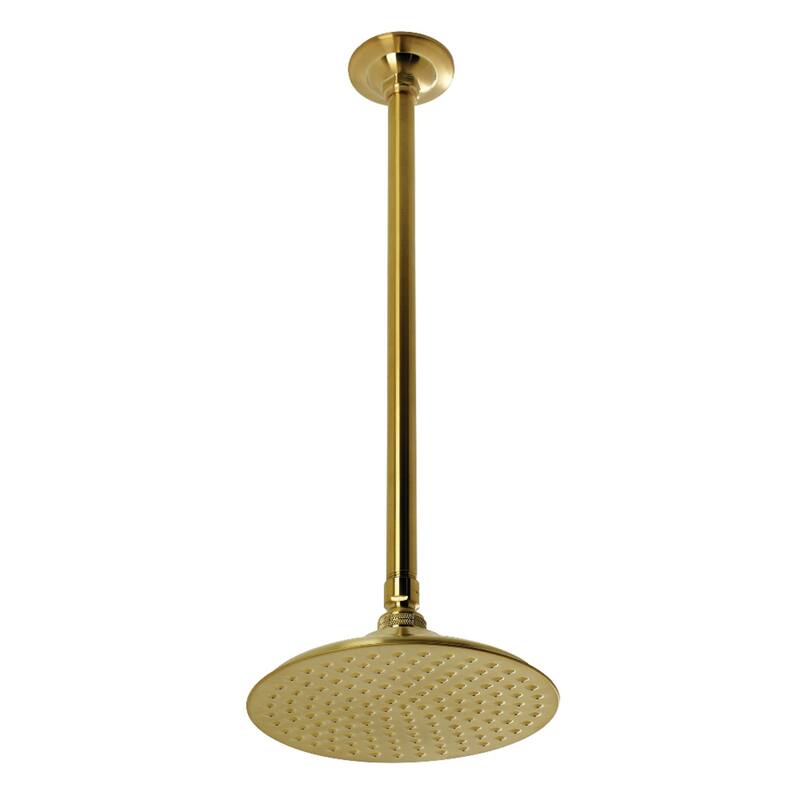 Trimscape 7-3/4 Inch Showerhead with 17-Inch Ceiling Mount Shower Arm - Brushed Brass