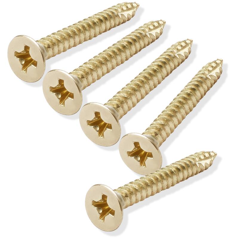 Wood Screws 9 x 112in for Door Hinges 25 pack - Bright Brass
