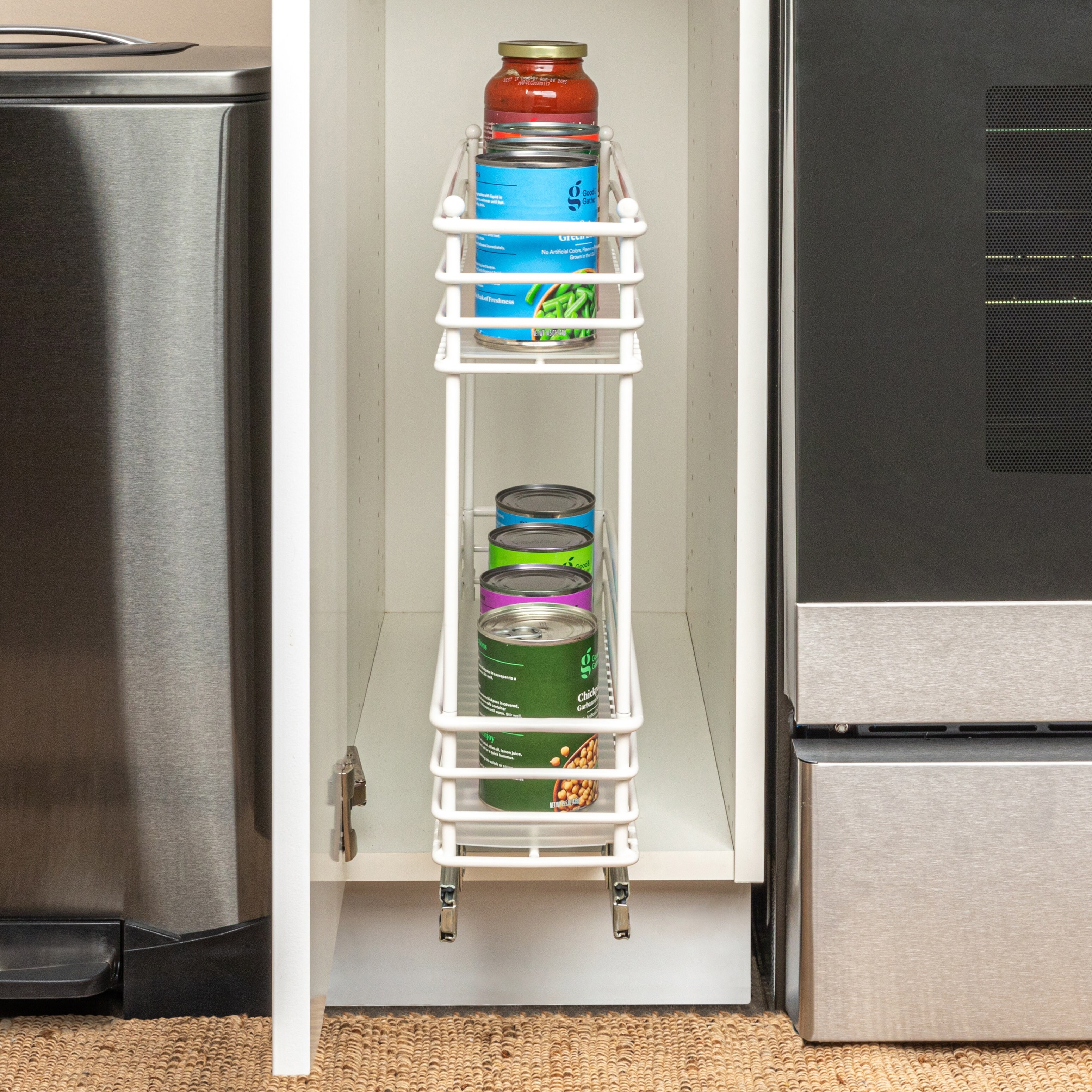 Skinny cabinet organizer discount