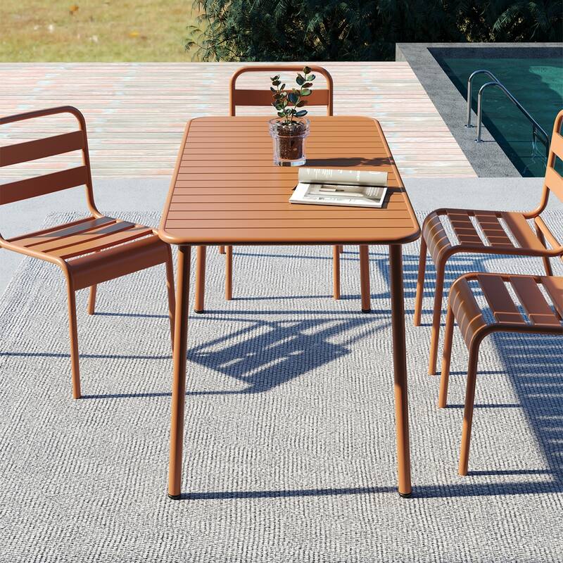 Long Table Outdoor Dining Table Villa Courtyard Balcony Table Outdoor Leisure Table Simple Garden Waterproof Table