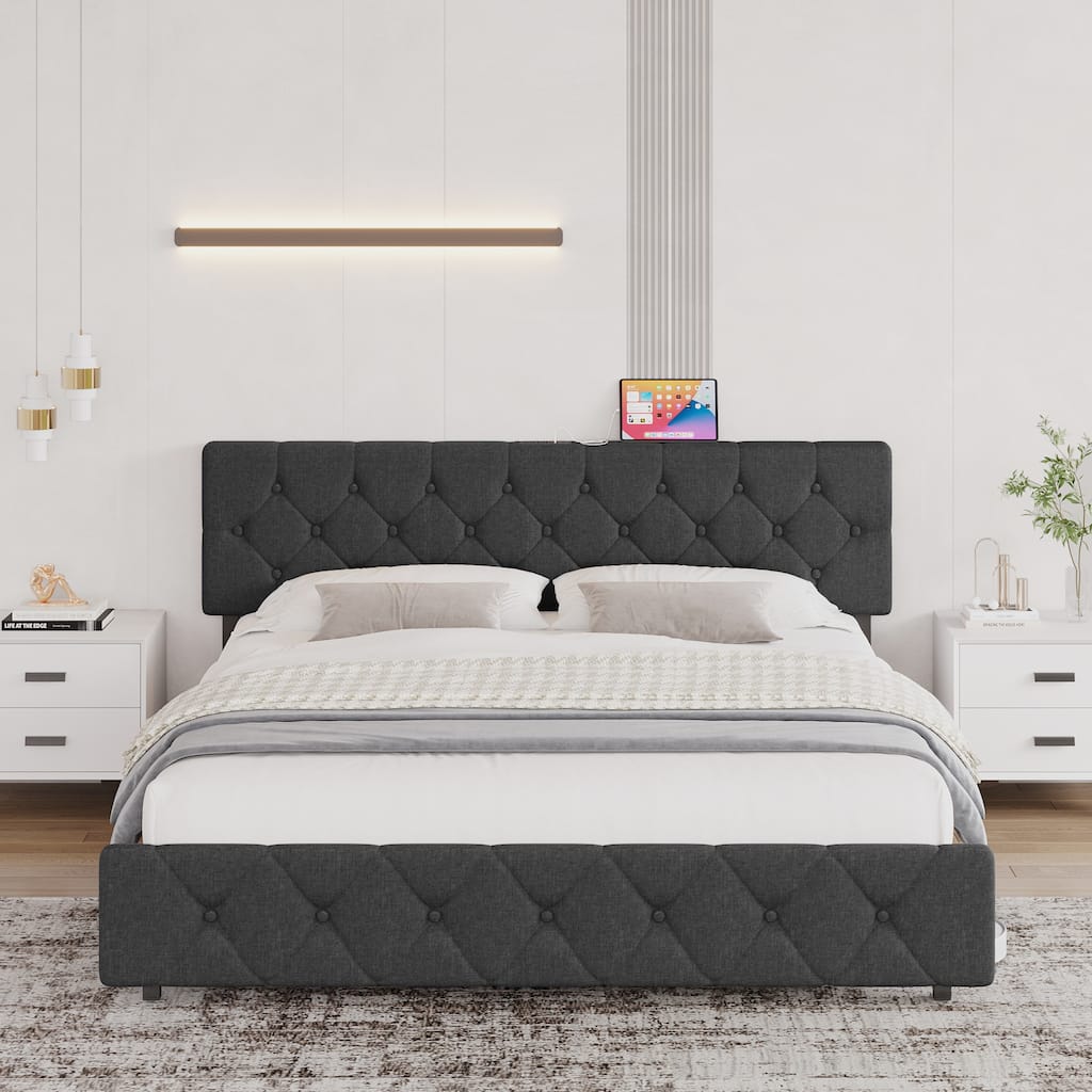 Bed Frame with USB Ports
