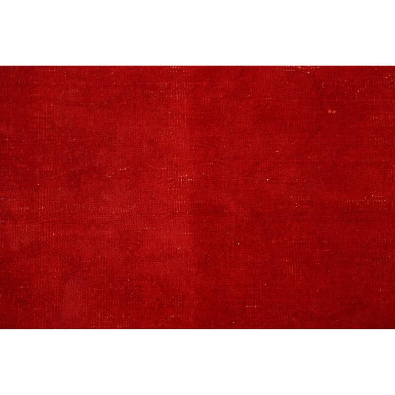 Distressed Over-Dyed Anatolian Turkish Rug Handmade Solid Wool Carpet - 9'5" x 12'1"
