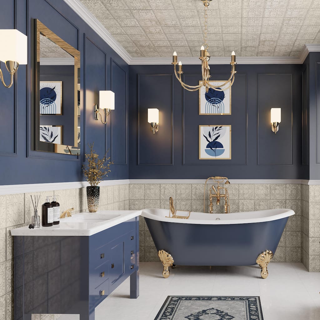 Merola Tile Victorian Tin Zinc 17-3/8" x 17-3/8" Porcelain Wall Tile