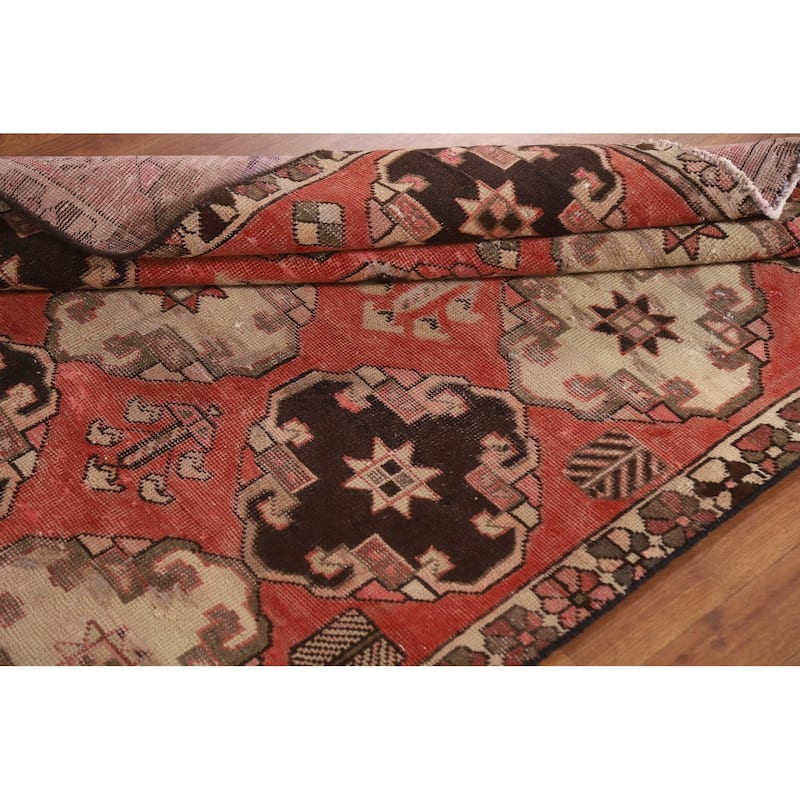 All-Over Geometric Bakhtiari Persian Antique Rug Handmade Wool Carpet - 4'6"x 8'9"