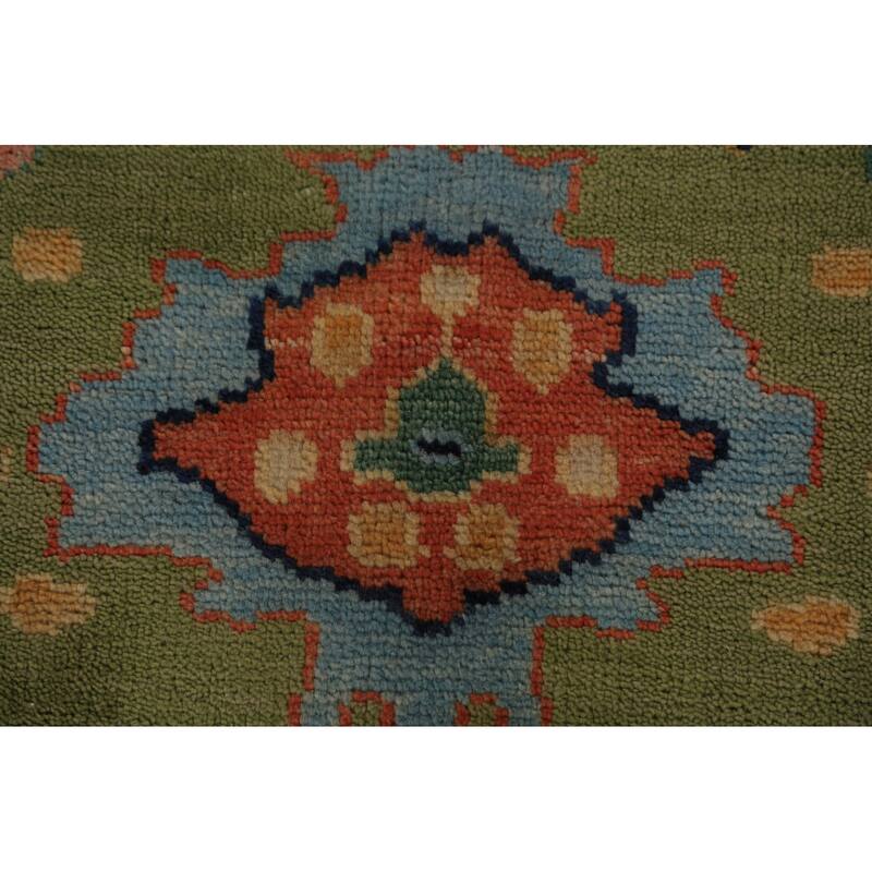 All-Over Floral Oushak Indian Large Rug Handmade Wool Carpet - 9'0"x 18'0"