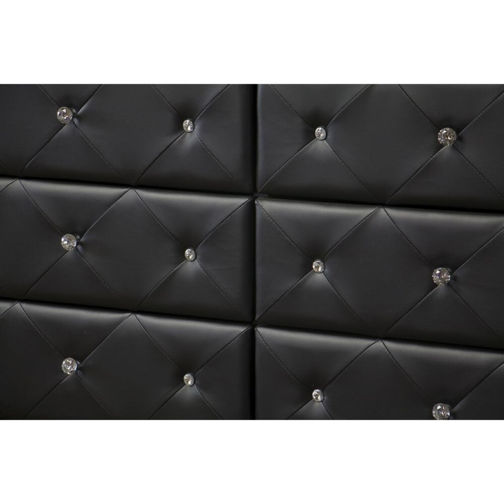 baxton studio luminescence wood contemporary upholstered dresser black Baxton Studio Rikke Modern and Contemporary Two-Tone Gray and Walnut  Finished Wood 6-Drawer Dresser main image 0