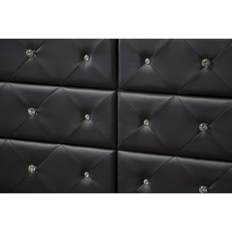 Luminescence Wood Contemporary Black Upholstered Dresser