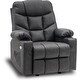 preview thumbnail 19 of 23, MCombo Manual Glider Rocker Recliner Chair with USB Ports, Faux Leather 8002