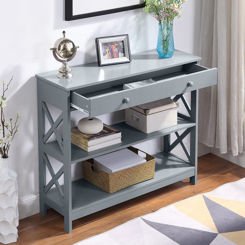 Convenience Concepts Oxford 1 Drawer Console Table with Shelves