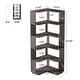 preview thumbnail 6 of 41, 6-Tier Corner Book Shelf, 64.9"Tall Freestanding Wood Industrial Bookcase Bookshelf