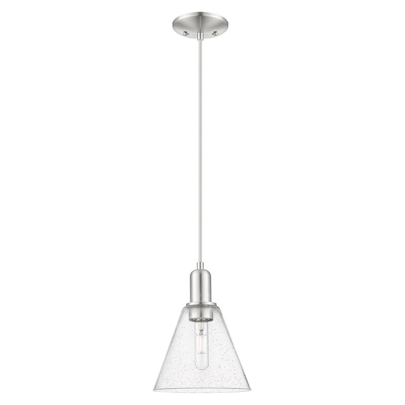 Innovations Lighting Endless Possibilities Arcadia - Berkshire Glass - 1 Light 8" Cord Hung Mini Pendant - Seedy/Brushed Satin Nickel