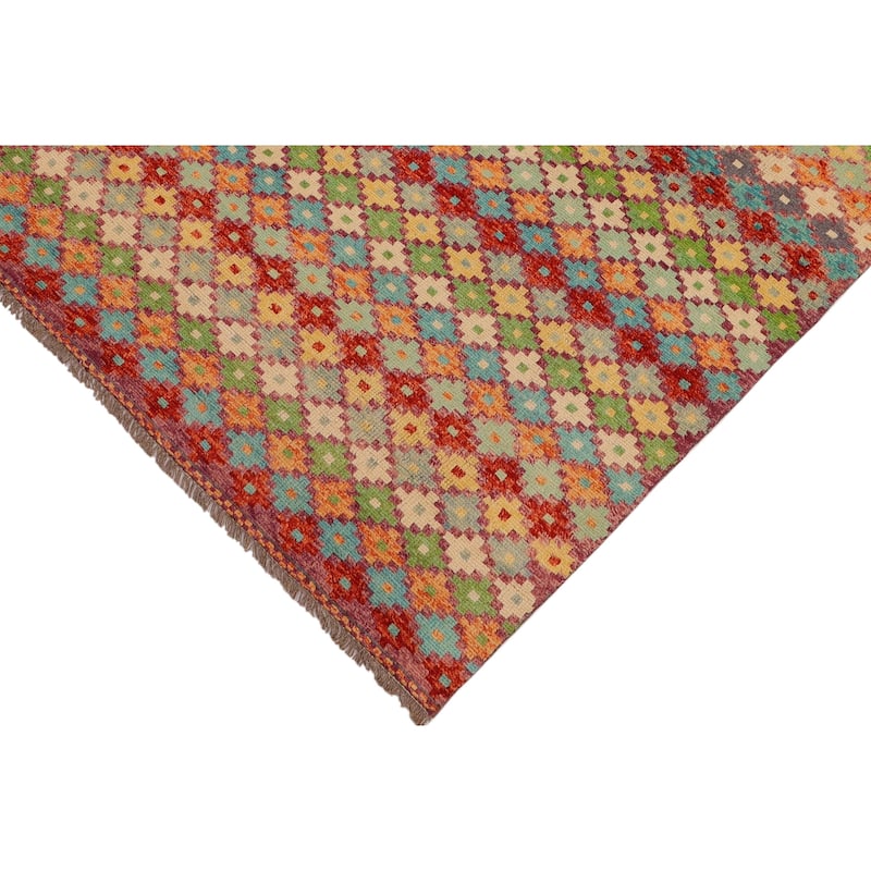 Eclectic Balochi Mullen Rust/Blue Hand Knotted Wool Rug - 4'6'' x 7'11''