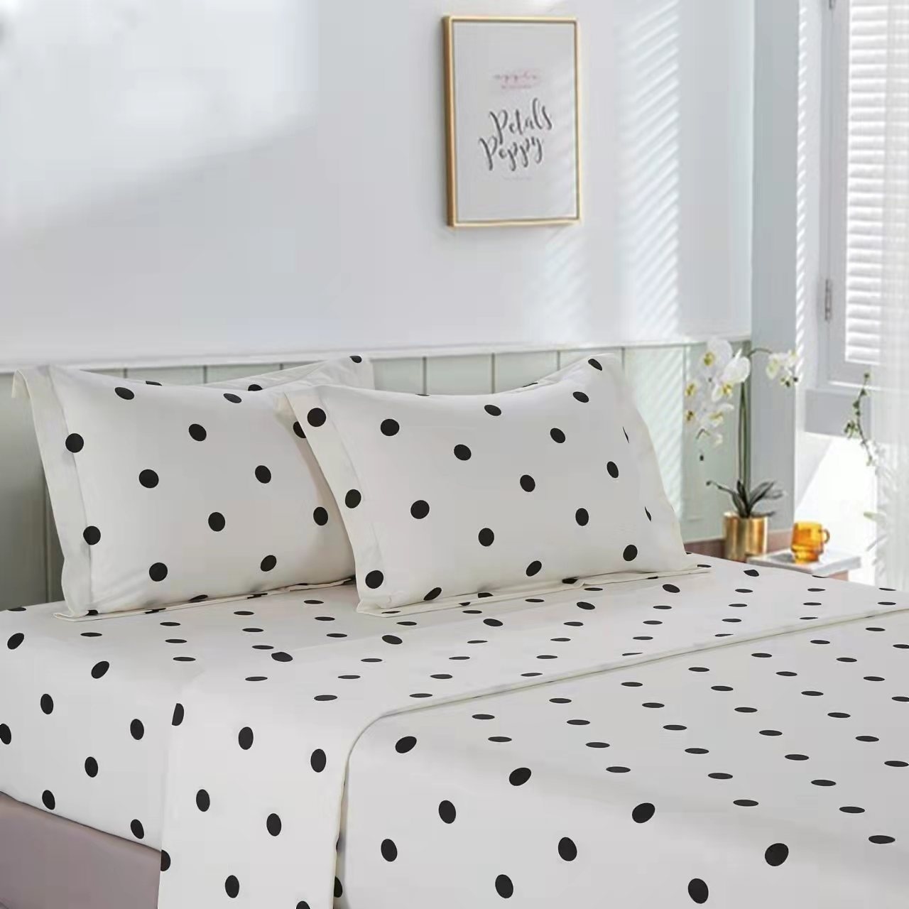 Black polka dot pillowcases online