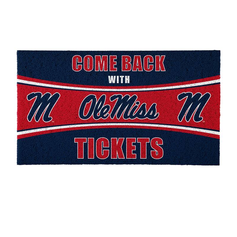 Ole Miss 28 in. x 16 in. PVC "Come Back With Tickets" Trapper Door Mat