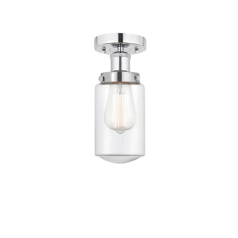Innovations Lighting Edison Dover - 1 Light 7" Semi-Flush Mount - Clear/Polished Chrome